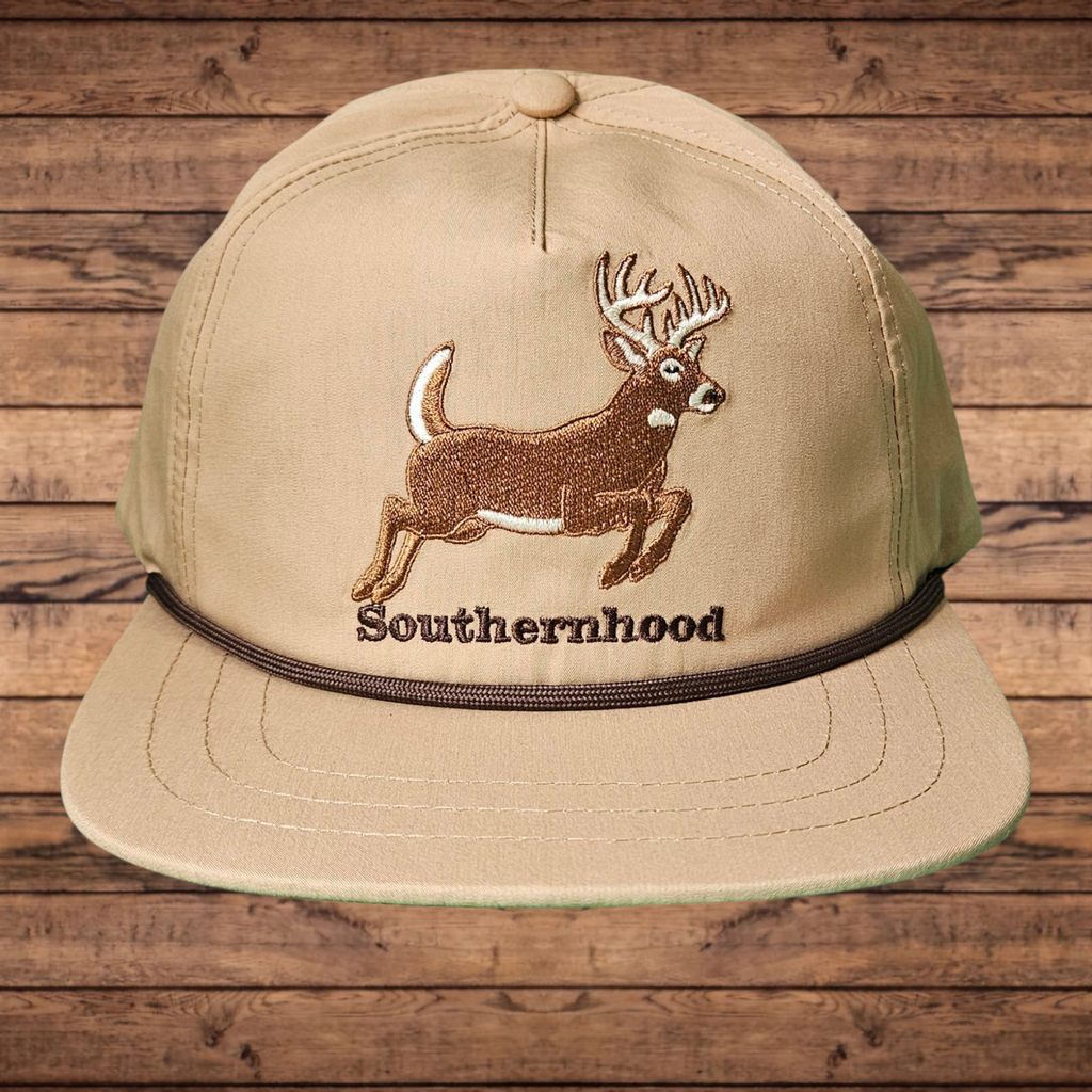 Nylon Rope Hat,  Embroidered Deer
