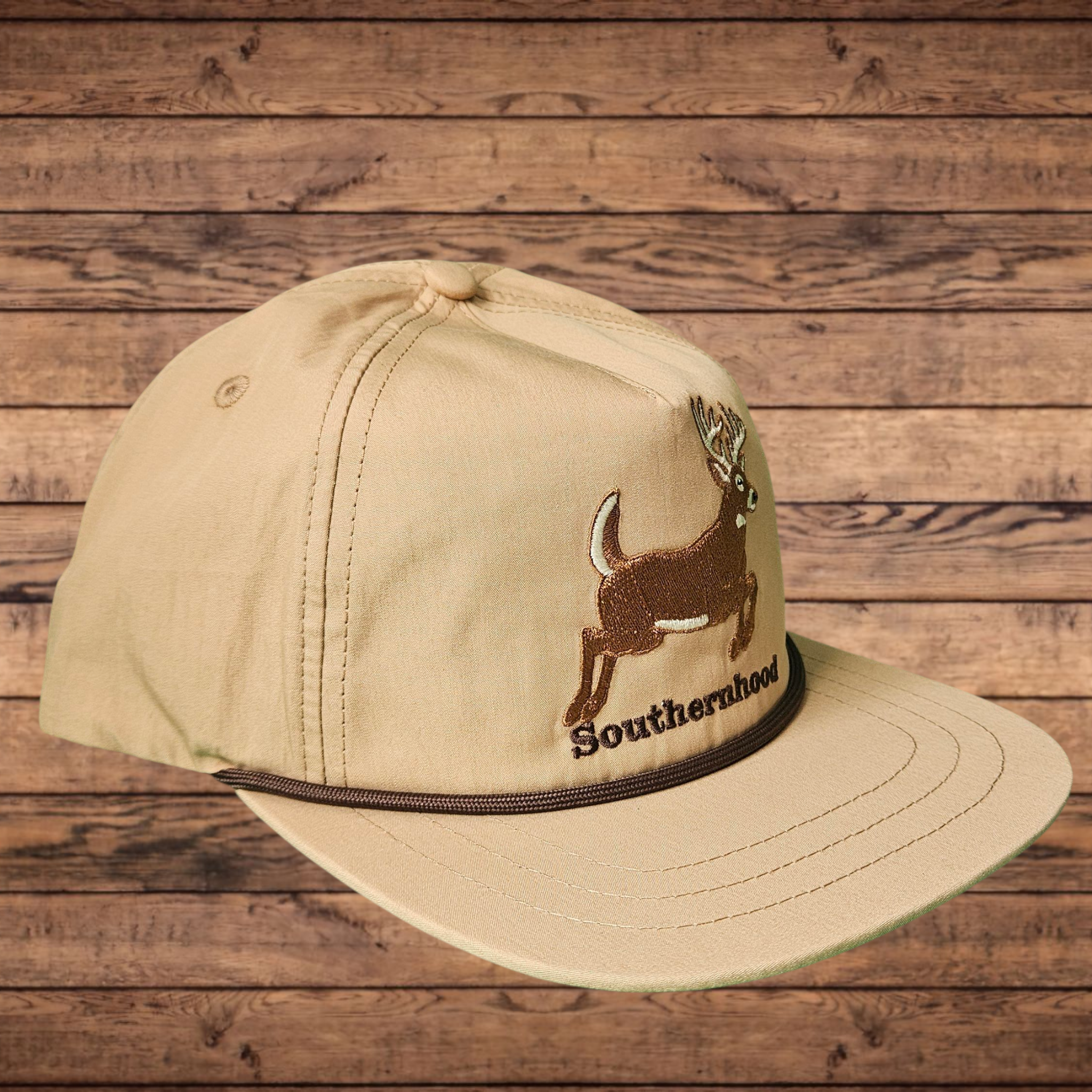 Nylon Rope Hat,  Embroidered Deer