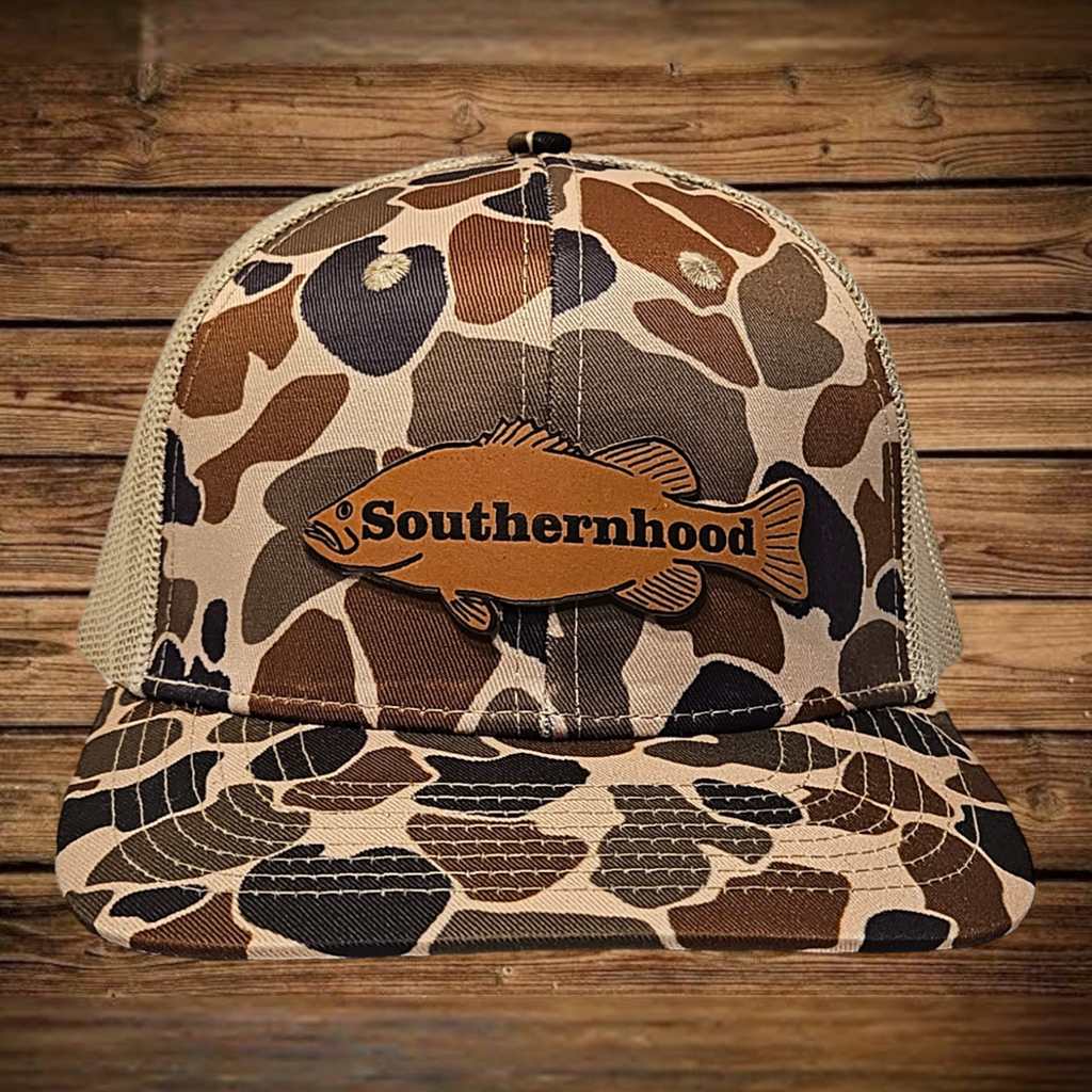 Bass Patch on Classic Duck Camo Hat.