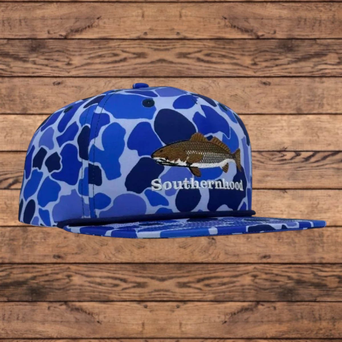 Embroidered Redfish, Classic Blue Duck Camo Rope Hat – Southernhood