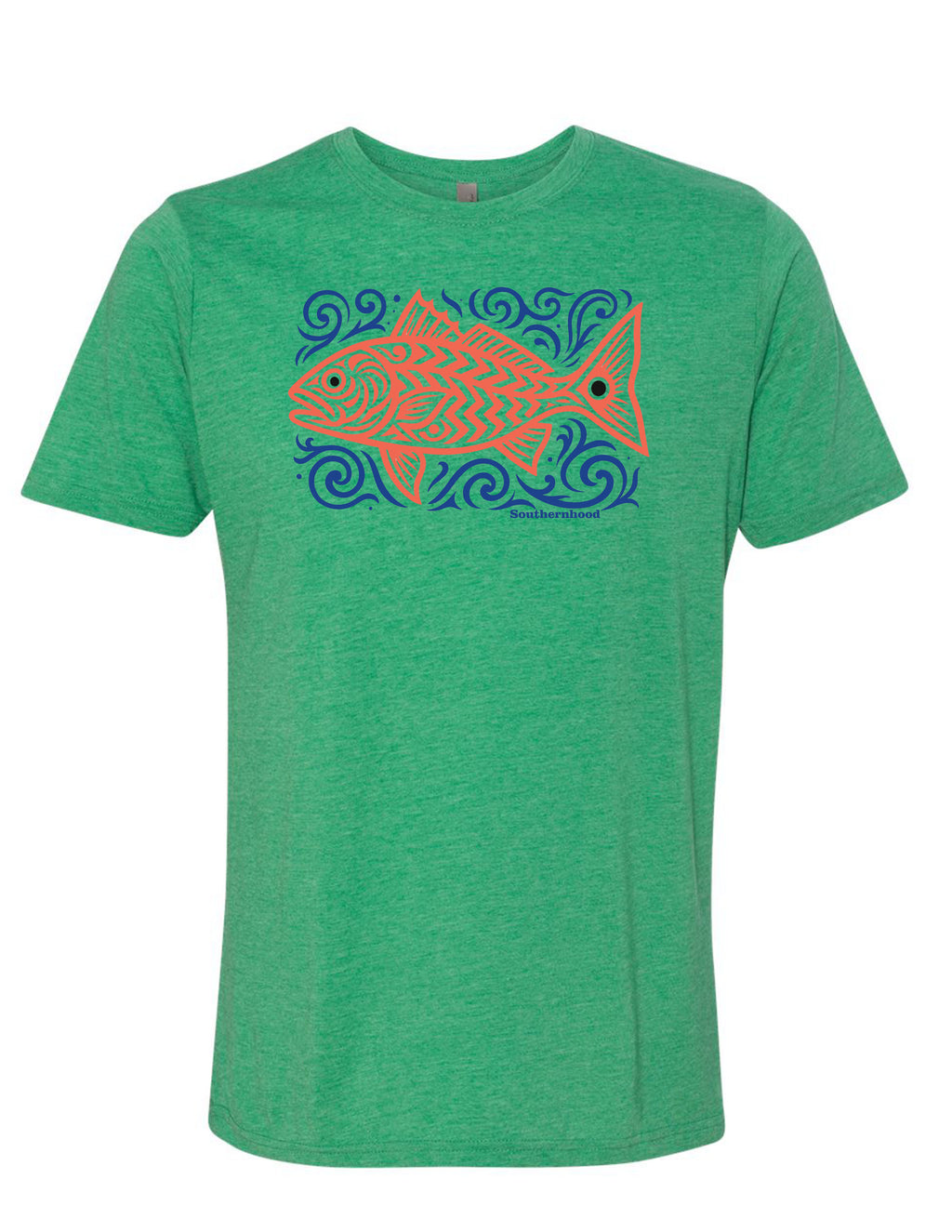 Redfish Block Print, Kelly Green