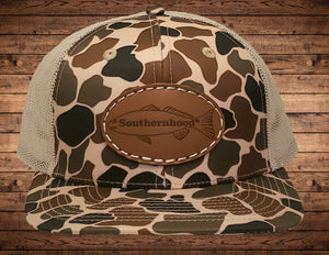 Leather Redfish Patch on Classic Duck Camo Hat. – Southernhood