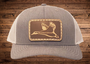 Leather Duck Patch on Heather Gray Snapback Tucker Hat
